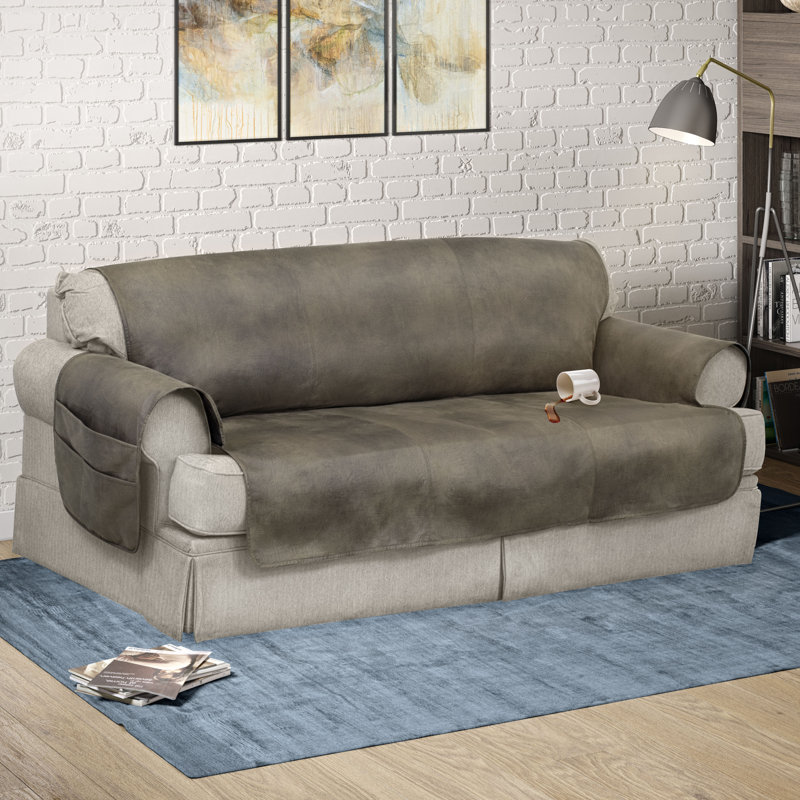 Serta Faux Leather Box Cushion Sofa Slipcover & Reviews Wayfair.ca